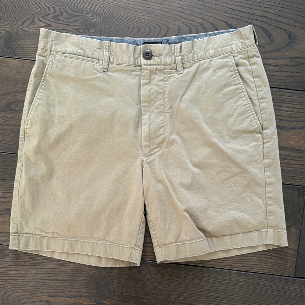 J. Crew Tan Flat Front Shorts Classic Cotton Twill